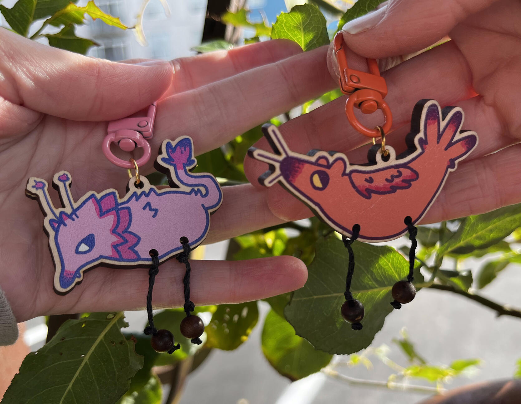 Dangly Creatures! Lifestyle Shots, Wooden Charms Dangly Creatures! Lifestyle Shots, Wooden Charms