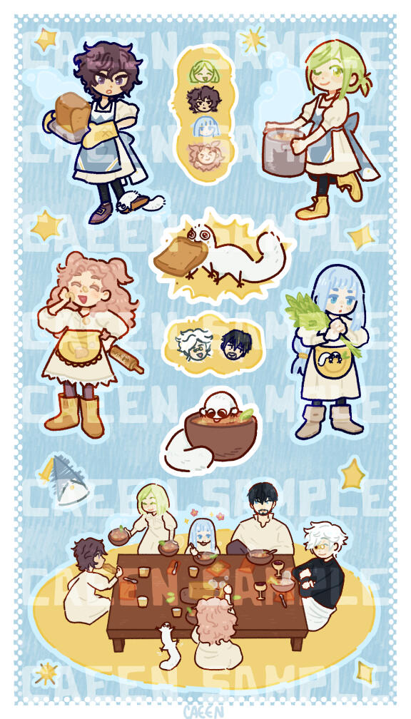 Sticker Sheet for Dawn to Dusk Zine